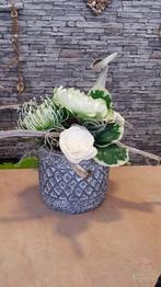 Cement bloempot 13,5x15 cm, Ophalen of Verzenden, Nieuw