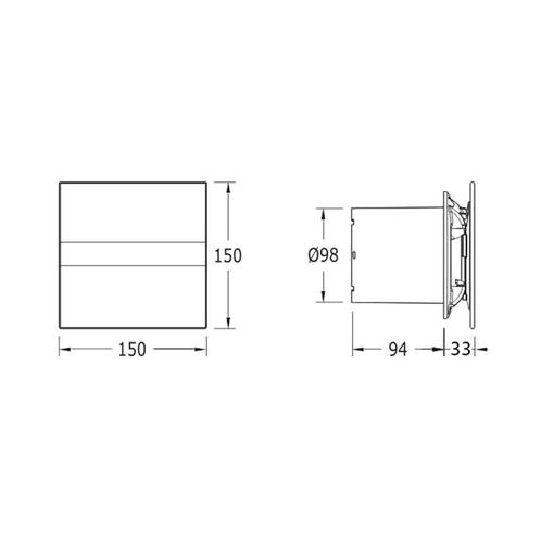 Badkamer Ventilator Cata E-100 GBTH Timer En Vochtsensor 100, Doe-het-zelf en Verbouw, Sanitair, Ophalen of Verzenden