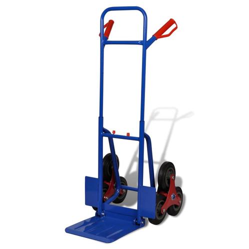 vidaXL Steekwagen inklapbaar met 6 wielen blauw, Doe-het-zelf en Verbouw, Gereedschap | Overige machines, Nieuw, Verzenden