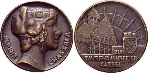 Bronze 1913 Hessen-kassel, Stadt, Postzegels en Munten, Penningen en Medailles, Verzenden