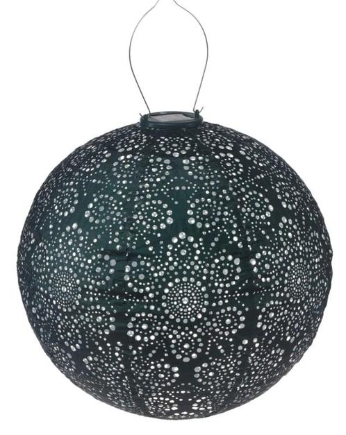 Solar Lampion Round - Fiore Green - 40 cm (tuinverlichting), Tuin en Terras, Buitenverlichting, Waterbestendig, Led, Zonne-energie