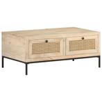 vidaXL Salontafel 90x50x37 cm massief mangohout en, Huis en Inrichting, 50 tot 100 cm, Verzenden, Nieuw, 50 tot 100 cm
