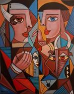 Olena Blinnikova - Oil painting-Mulher e toureiro-No reserve