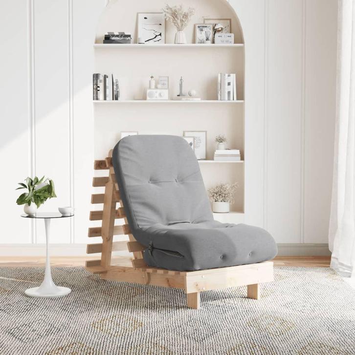 vidaXL Futon slaapbank met matras 60x206x11 cm massief, Huis en Inrichting, Slaapkamer | Slaapbanken, Bruin, Nieuw, Verzenden