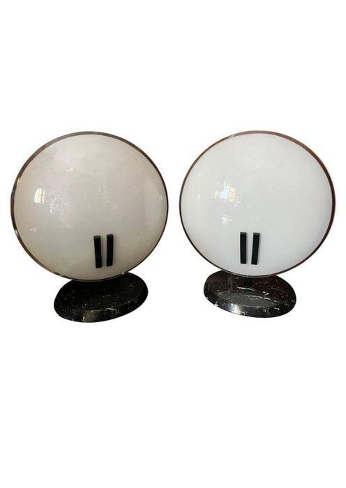 Bruno Gecchelin - Lamp (2) - Perla - Marmer, Glas, Metaal -, Antiek en Kunst, Antiek | Lampen