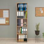 [en.casa] Boekenkast schap Vara 178x49x30 cm eikenkleurig, Verzenden, Nieuw