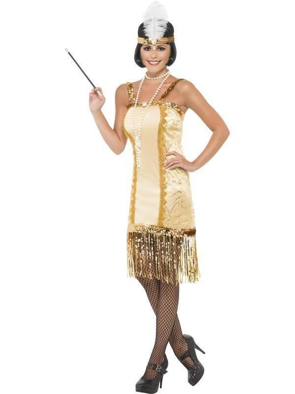 Charleston flapper kostuum goud, Kleding | Dames, Carnavalskleding en Feestkleding, Nieuw, Ophalen of Verzenden