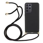 Galaxy S21 Ultra Crossbody TPU Hoesje met Koord Zwart, Ophalen of Verzenden, Nieuw