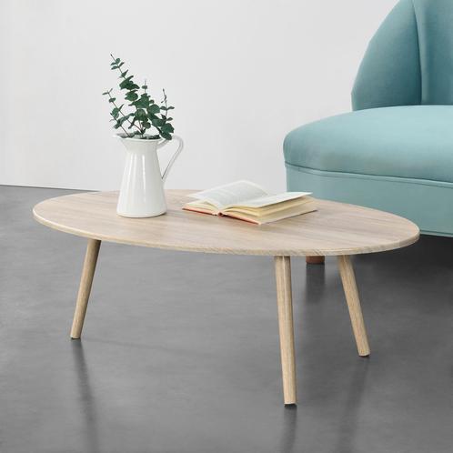 [en.casa] Salontafel Viborg ovaal 109,5x59,5x39,5 cm eiken e, Huis en Inrichting, Tafels | Salontafels, Nieuw, Verzenden