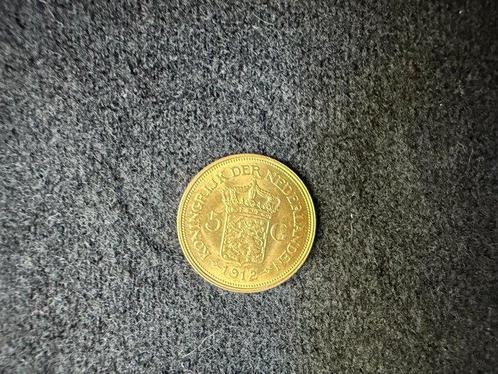 Nederland. Wilhelmina. 5 Gulden 1912 (Zonder Minimumprijs), Postzegels en Munten, Munten | Europa | Niet-Euromunten