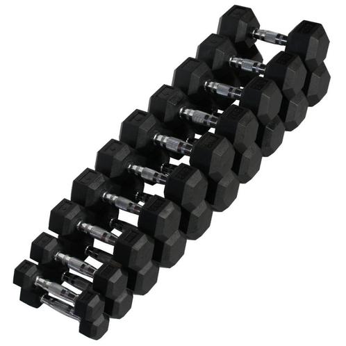 Hexa Dumbbellset | 110 kg - 1 t/m 10 kg - hex dumbbells, Sport en Fitness, Fitnessmaterialen, Dumbbell, Nieuw, Armen, Benen, Borst