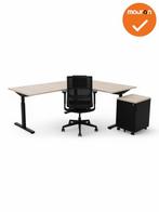 Hoekbureau Tube - Ronde hoek - zwart onderstel - afmeting en, Werkplek, Ophalen of Verzenden, Gebruikt, Bureau