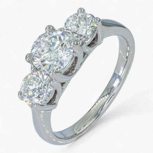 14K gouden ring – 1.85CT Natuurlijke Diamant - IGI certifc., Sieraden, Tassen en Uiterlijk, Ringen, Dame, Met edelsteen, Wit, 17 tot 18