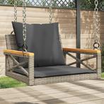 vidaXL Schommelbank met kussens 63x62x40 cm poly rattan, Tuin en Terras, Tuinbanken, Verzenden, Nieuw, Rotan