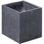 Plantenbak Fiberclay 75x75x75 cm Antraciet, Tuin en Terras, Verzenden, Nieuw, Vierkant