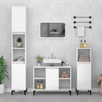 vidaXL Wastafelkast 80x33x60 cm bewerkt hout hoogglans wit, Huis en Inrichting, Verzenden, Nieuw