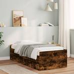 vidaXL Bedframe met lades gerookt eikenkleurig 75x190 cm, Huis en Inrichting, Slaapkamer | Bedden, Verzenden, Nieuw, Bruin, Hout