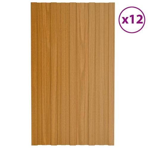 vidaXL Dakpanelen 12 st 80x45 cm gegalvaniseerd staal, Doe-het-zelf en Verbouw, Dakpannen en Dakbedekking, Nieuw, Verzenden