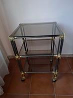 Trolley - metallo cromato en vetro fumé - Metaal trolley