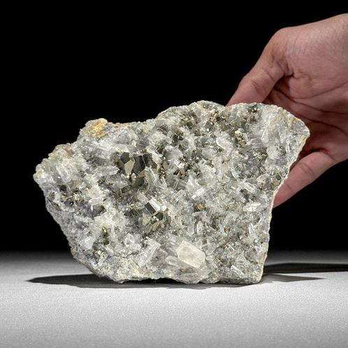 GEEN RESERVEPRIJS - Geweldige paar Pyriet en Kubische Calcit, Antiek en Kunst, Kunst | Designobjecten