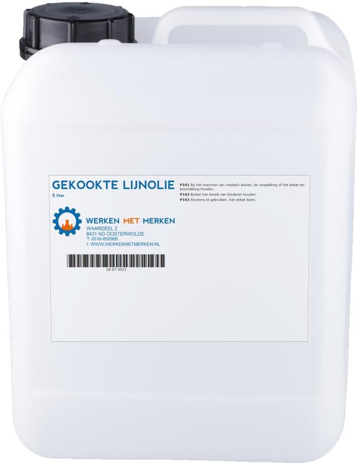 Wmm Chemie Gekookte lijnolie 20 liter, can, Doe-het-zelf en Verbouw, Verf, Beits en Lak, Nieuw, Verzenden