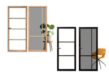 Eiken deuren met glas en staallook deuren | Binnendeuren beschikbaar voor biedingen