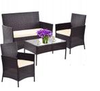 Comfortabele Rotan Tuinset met Kussens - 2 Stoelen, 1 Ban..., Ophalen of Verzenden, Nieuw