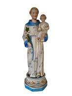 Beeld, Antonius met kind - 30 cm - Porselein, Antiek en Kunst