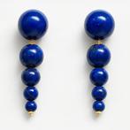 Zonder Minimumprijs - Oorbellen - 18 karaat Geel goud Lapis, Sieraden, Tassen en Uiterlijk, Nieuw