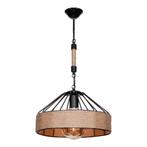 [lux.pro] Hanglamp Bridgford E27 zwart en jute, Huis en Inrichting, Lampen | Hanglampen, Verzenden, Nieuw
