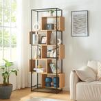 Boekenkast Rennebu open kast 194x80x33 cm zwart en eikenkleu, Huis en Inrichting, Kasten | Boekenkasten, Verzenden, Nieuw