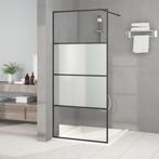vidaXL Inloopdouchewand 90x195 cm halfmat ESG-glas zwart, Doe-het-zelf en Verbouw, Sanitair, Verzenden, Nieuw