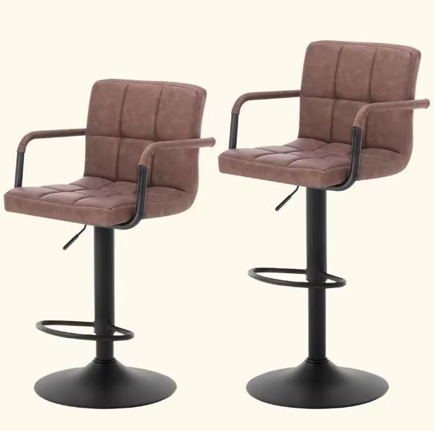 Set van 2 Velvet Barkrukken –Verstelbaar en Draaibaar met Ar, Huis en Inrichting, Barkrukken, Nieuw, Verzenden