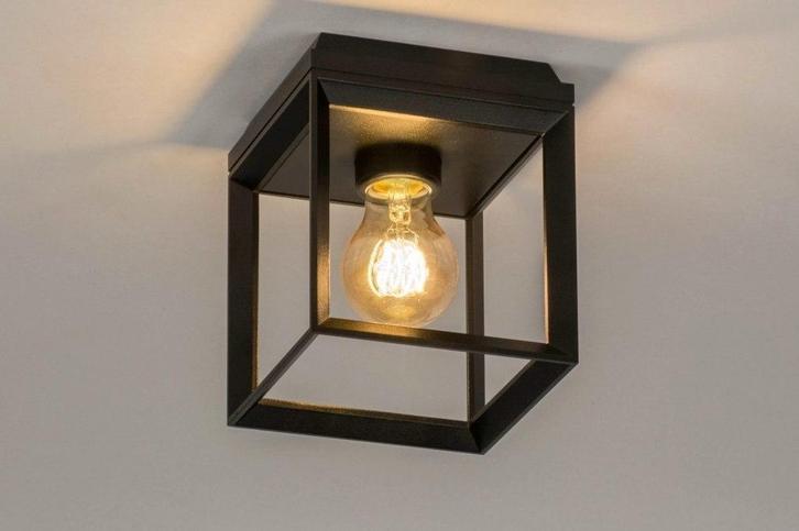 Rietveld Plafondlampen - Zwart - Metaal, Aluminium, Huis en Inrichting, Lampen | Plafondlampen, Verzenden
