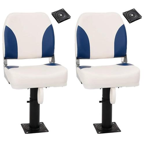 vidaXL Bootstoelen 2 st met poot in hoogte verstelbaar 360°, Watersport en Boten, Bootonderdelen, Nieuw, Verzenden