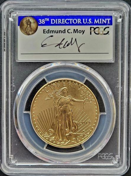 Gouden American Eagle 1 oz 2017 PCGS MS70 First Day of Issue, Postzegels en Munten, Munten | Amerika, Midden-Amerika, Losse munt