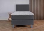 ACTIE! 1-Persoons boxspring Pamplona 90 200 Antraciet, 90 cm, Eenpersoons, Verzenden, Nieuw
