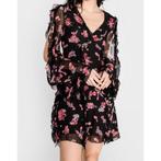 Pinko • zwarte jurk met roze bloemen • 34 (IT40), Kleding | Dames, Pinko, Verzenden, Zwart, Nieuw