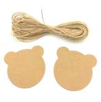 10 beren kaartjes bruin met jute touw, Hobby en Vrije tijd, Knutselen, Verzenden, Nieuw, Materiaal
