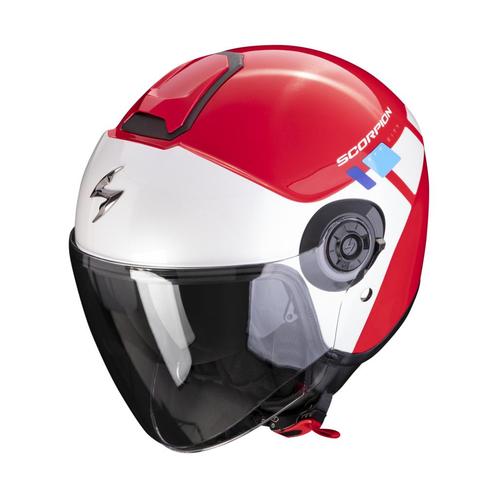 Scorpion Exo-City II Mall Rood-Wit-Blauw Jethelm, Motoren, Kleding | Motorhelmen, XS, Nieuw met kaartje, Overige merken, Jethelm