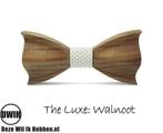 Houten vlinderdas  The luxe Walnoot, Kleding | Heren, Trouwkleding en Trouwaccessoires, Nieuw, Verzenden