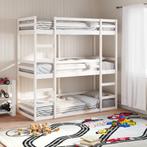 vidaXL Stapelbed 3-persoons massief grenenhout wit 90x190 cm, Huis en Inrichting, Slaapkamer | Bedden, 90 cm, Eenpersoons, Verzenden