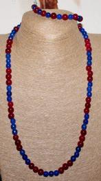 Echt mooie ketting en armband, handgemaakt met robijn- en, Verzamelen, Mineralen en Fossielen