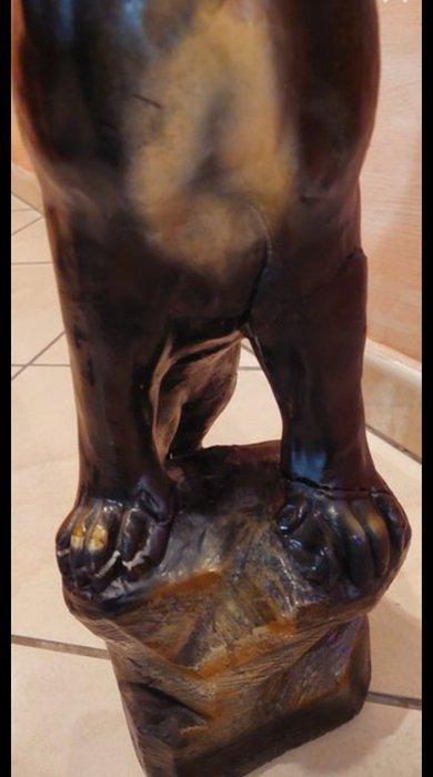 Beeld, Pantera nera su roccia - 9,3 kg - 50 cm - Gips, Antiek en Kunst, Curiosa en Brocante
