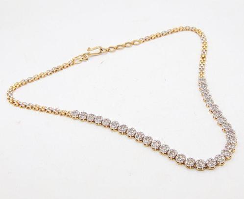 Halsketting - 18 karaat Geel goud, Witgoud - 5.17ct. tw., Sieraden, Tassen en Uiterlijk, Kettingen