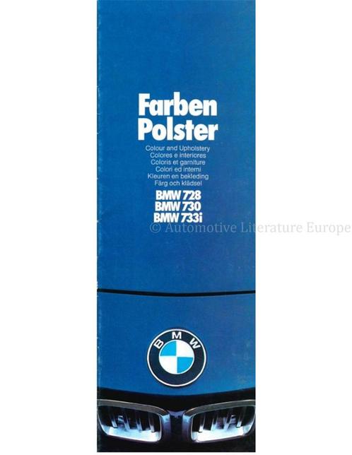1977 BMW 7 SERIE KLEUREN EN BEKLEDING BROCHURE, Boeken, Auto's | Folders en Tijdschriften, BMW