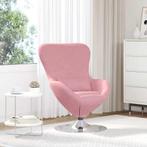 vidaXL Eivormige stoel Roze 63 x 73 x 90 cm Fluweel, Huis en Inrichting, Fauteuils, Verzenden, Nieuw