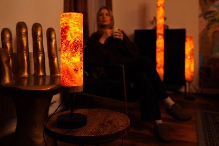 Veneerlamps - Tadeusz Piesiak - Tafellamp - Golden Mara -, Antiek en Kunst, Antiek | Lampen