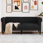 vidaXL Tweezitsbank Chesterfield-stijl stof zwart, Huis en Inrichting, Verzenden, Nieuw, Tweepersoons, Stof