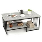 2dekans | Coast Salontafel - 2-Laags - Marmerlook - Max. 50, Huis en Inrichting, Tafels | Eettafels, Ophalen of Verzenden, Zo goed als nieuw